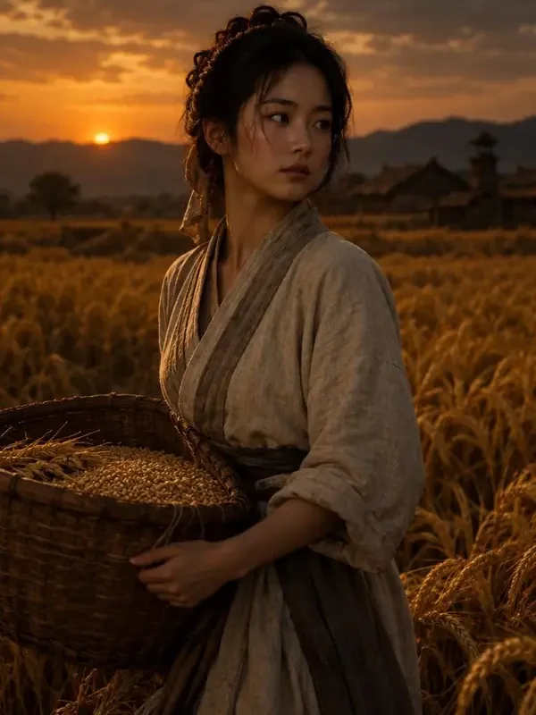 《穿越成农女，我靠种田富可敌国》穿越短剧竖版封面